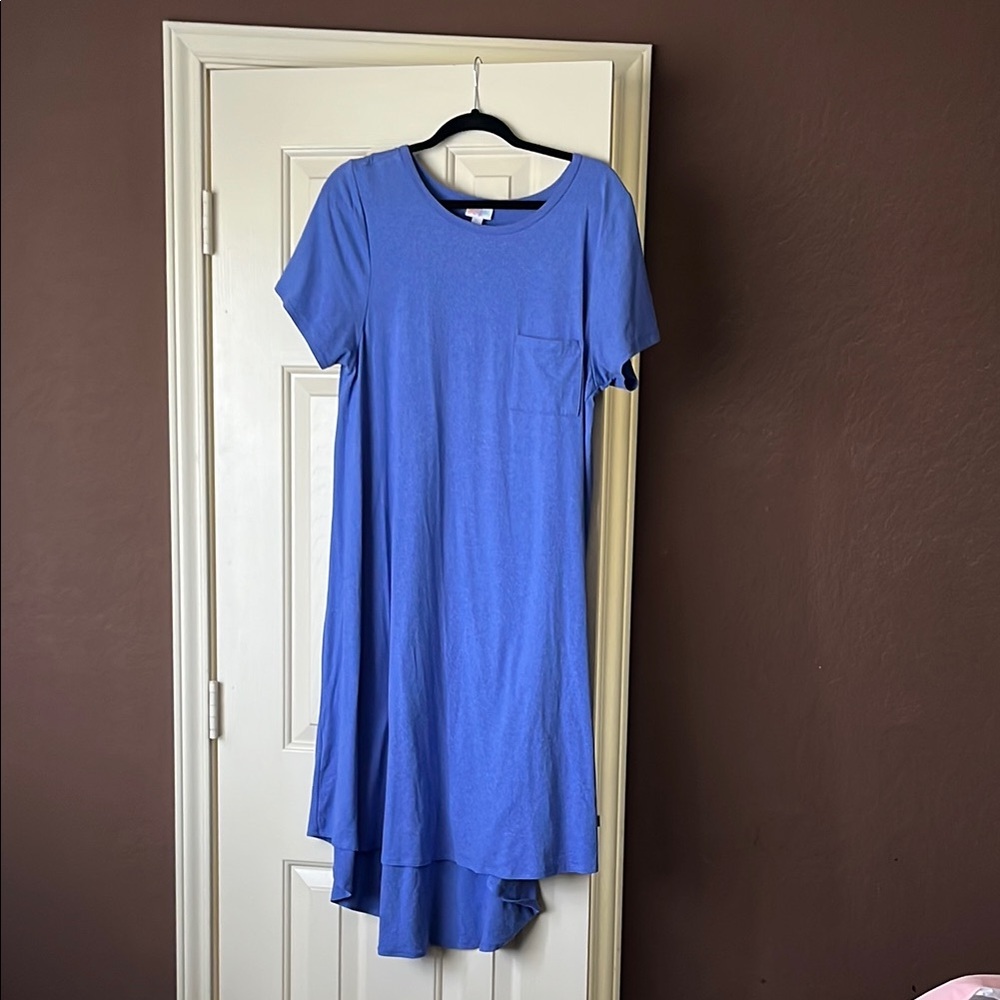LuLaRoe High-Low Dress in Vibrant Blue